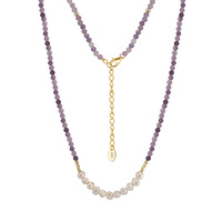 Collier ras du cou en argent sterling 925 avec perles violettes, perle d'eau douce, plaqué or, rétro, réglable, bijoux pour femmes