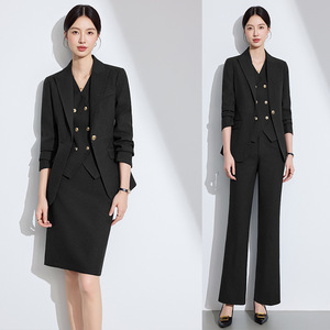 Women's Purple Suit Set Full Sleeve Polyester Worsted Anti-Wrinkle Office Lady Autumn Formal Workwear - Product Image 2