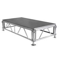 Scène en contreplaqué noir certifiée TUV CE 6061-T6, installation facile, scène en aluminium pour salon professionnel, scène pliante en aluminium pour location
