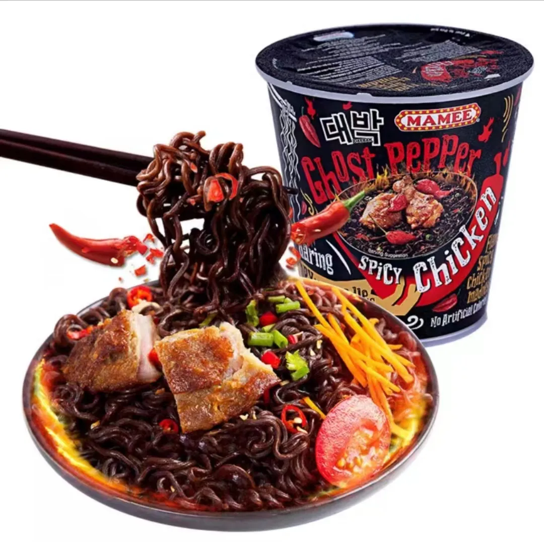 Malaysia MAMEE Mommy 80g Ghost Pepper Noodles Extra Spicy Devil Dry Mix Noodles Barrel burst spicy