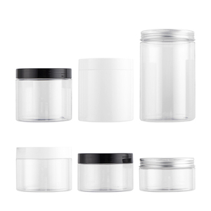 Food Packaging Empty Cookies Storage Plastic Container Jar 100ml 200ml Clear Plastic Body Scrub Cream Cosmetic Jar