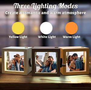 Album Custom Hand-crank Flipbook Box Album with Light Personalized Flip <b>Book</b> Photo Frame Custom Hand-cranked Wooden Animation - Product Image 1
