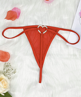 Pantalon chaud en forme de coeur extrêmement attrayant mince femmes Lingerie creux Triangle pantalon Sexy maille Transparent G String