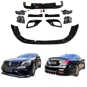 ชุดแต่งตัวถังรถยนต์ <span class=keywords><strong>Mercedes</strong></span> S Class W222 <span class=keywords><strong>S63</strong></span> S450 S500 B700 ปี 2018-2020 พร้อมลิ้นกันชนหน้า ดิฟฟิวเซอร์หลังแบบคลิปออน กันชนพร้อมตะขอลากรถและคลิป - Product Image 1