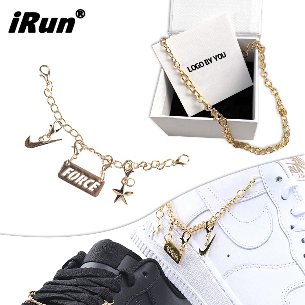 IRun индивидуальные украшения, металлические цепочки для обуви, шармы, шнурки, шарм, Пряжка для обуви, аксессуары для кроссовок Air 1 Force One