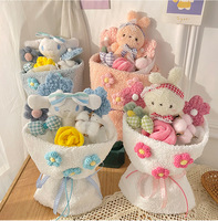 Songshan jouets en gros fleurs décoratives personnalisées cadeau de Saint Valentin lapin chien en peluche cadeaux d'anniversaire pour les filles
