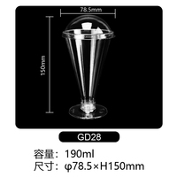 Gobelets jetables en plastique transparent pour mousse, gelée et desserts, pour les fêtes