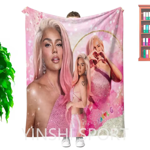 Venta al por mayor 3D patrón de dibujos animados <span class=keywords><strong>Karol</strong></span> <span class=keywords><strong>G</strong></span> Manana Sera Bonito viaje cama manta juego de cama - Product Image 2