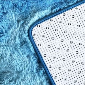 Alfombra plegable de lana de seda más popular de Amazon, alfombra teñida para sala de estar, alfombra gruesa de pelo largo para suelo de felpa, PUF elegante - Product Image 5