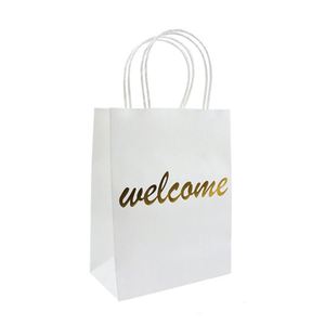Bolsas de Regalo de Papel Kraft con Asa y Detalles en Dorado para Bodas, Fiestas, Baby Show y Comercios - Product Image 1