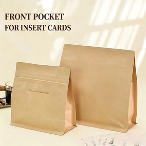 Food Safe Kraft Paper Heat Seal Packaging Custom Multi Size Stand Up Zip Lock Dry Food Pouch Cookies <b>Snack</b> Nuts Tea Paper Bag - Product Image 3
