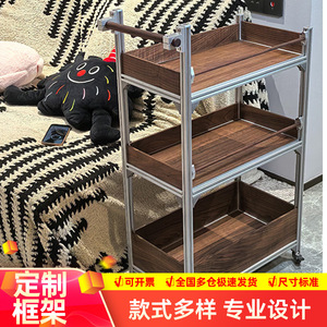 Aluminum Profile <b>Storage</b> <b>Cart</b> Rectangle Standing Type For Living Room Home Use Snack <b>Cart</b> Style - Product Image 5