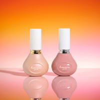Flacon en verre de 13 ml en forme de gourde unique pour gel UV, rechargeable, pour huile à cuticules et top coat, avec bouchon et pinceau
