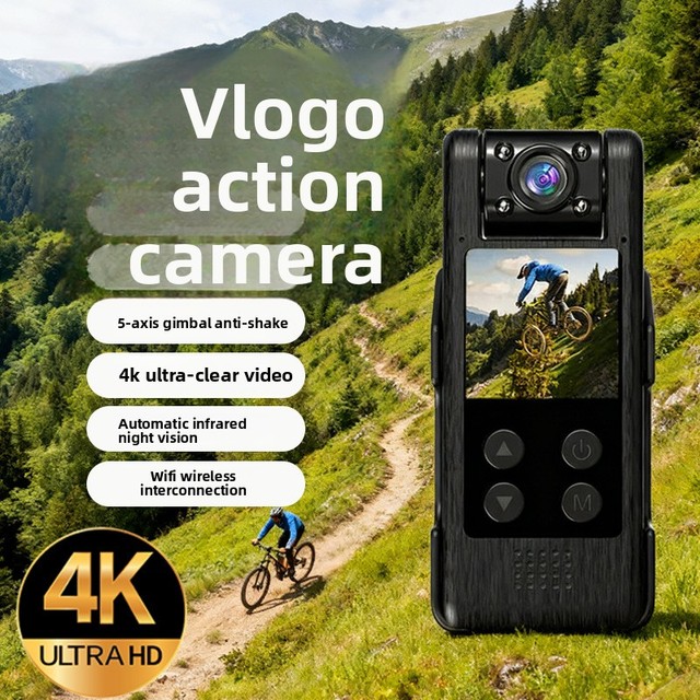 Hot Selling 4K Ultra HD Sport Camera Night Vision 180 Wide Angle Video Outdoor Riding Portable 5-Axis Gimbal Anti-shake