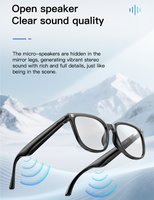 Écouteurs sans fil Lunettes audio intelligentes Traducteur vocal à double batterie Lecture musicale pour lunettes intelligentes AI avec assistant vocal Ai