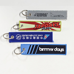 No Minimum Sublimation Double Side <b>Chain</b> Fabric Custom Logo Label Embroidery Woven Patch Keychain <b>Key</b> Tag Anime Fans Carabiners - Product Image 5