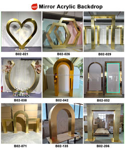 Support de toile de fond pour photomaton en métal rectangulaire de haute qualité avec miroir LED, taille et couleur personnalisables pour la décoration de mariage - Product Image 4