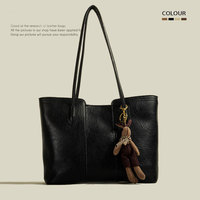 Tas Tote Wanita Kulit PU Desainer Mewah PLAYMAX dengan Logo Custom, Pola Permen, Tahan Air, Ritsleting, Kapasitas Besar