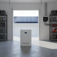 Módulo de Batería LiFePO4 de 5.12KWh 51.2V 300Ah para Montaje en Pared, para Sistema de Almacenamiento de Energía Solar Doméstico, BMS, 2000 Ciclos, 0.5-43C
