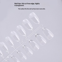 Capsules d'ongles en acrylique sur mesure, couverture complète, capsules d'ongles express, demi-mat, longues, en forme d'amande, gel souple, couverture complète, pointes d'ongles en gel souple
