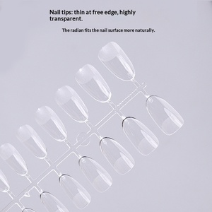 Capsules d'ongles en acrylique sur mesure, couverture complète, capsules d'ongles express, demi-mat, longues, en forme d'amande, <span class=keywords><strong>gel</strong></span> souple, couverture complète, pointes d'ongles en <span class=keywords><strong>gel</strong></span> souple - Product Image 4