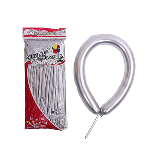 Vente en gros chaude shuaian or argent métal chromé longs ballons en latex décoration de fête métal torsion ballons magiques en latex - Product Image 3