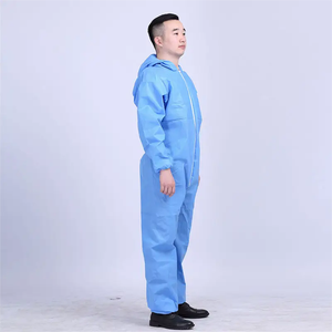 Macacão Descartável com Capuz Azul, Vestuário Protetor 55g SMS, Descartável com Zíper Frontal e Punhos e Tornozelos Elásticos - Product Image 6