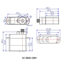 Mini Servomoteur Série TTL SCS0043-C001 6V 2.2kg.cm à Engrenages Métalliques 4.3g pour Articulation de Micro-Robot, Modèles RC, Robots Éducatifs et Kits DIY