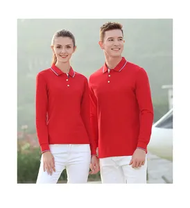 Mais novo grupo roupas esportivas Men's Gloss Full Sleeve Polo Shirt Design Collar