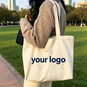 Sacs fourre-tout en coton recyclable à logo personnalisé, sacs de shopping en toile – Offre spéciale - Product Image 1