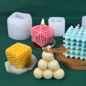 Varias formas geométricas de nido de abeja piramidal, cubo mágico, vela de aromaterapia, molde de jabón hecho a mano de yeso Diy, molde de vela de silicona - Product Image 5