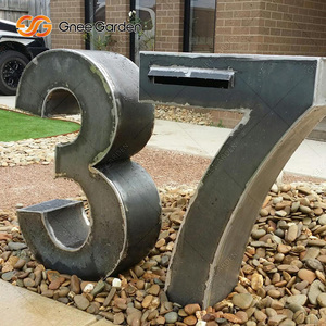 กล่องจดหมายเหล็กคอร์เทนตัดด้วยเลเซอร์ พร้อมเสาสำหรับใช้งานกลางแจ้ง - Product Image 5