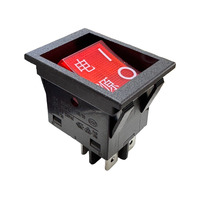 Trous de bouton approfondis Interrupteur à bascule éclairé à Led rouge anti-contact 4 broches 250 Vac 16/20A Interrupteur d'alimentation