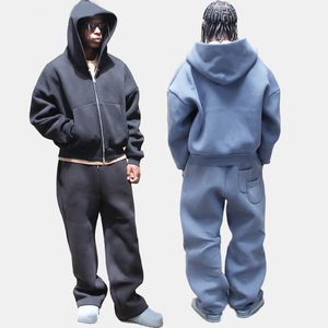 <span class=keywords><strong>Tuta</strong></span> da Jogging da <span class=keywords><strong>Uomo</strong></span> Personalizzata 450-500 g/m² Grammatura Pesante <span class=keywords><strong>Pantaloni</strong></span> della <span class=keywords><strong>Tuta</strong></span> Larghi e Set con Felpa Svasata - Product Image 2