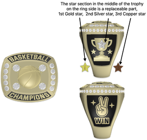 Bague <span class=keywords><strong>de</strong></span> championnat d'école primaire personnalisable et brillante <span class=keywords><strong>de</strong></span> haute qualité pour enfants - Product Image 2