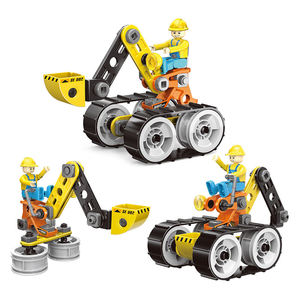 Jouets de construction 3-en-1 en plastique pour enfants : Modèle d'excavatrice à assembler avec vis et écrous, pour l'entraînement de la motricité fine et l'apprentissage de l'ingénierie - Product Image 1