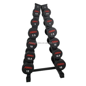 Vente en gros d'haltères en caoutchouc noir de 15kg équipement de fitness de musculation de gymnastique haltères en acier pour l'entraînement corporel - Product Image 1