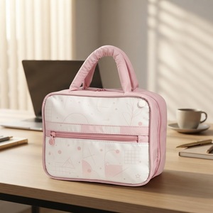 Borsa da viaggio portatile multifunzionale a strati, grande capacità, colore a contrasto, per articoli da toeletta - Product Image 3