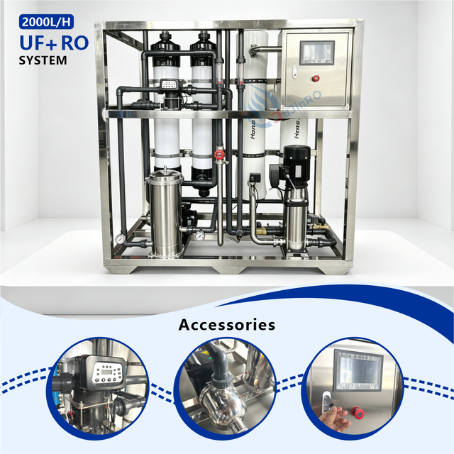 2Ton Per Hour Small RO Purifier System Stainless Steel Water Industrial Reverse Osmosis Machine+ultrafiltration System Unit