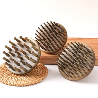 Peigne en bois de santal vert de haute qualité pour Gua Sha grattage masseur de cuir chevelu Tension de la tête cou Relax brosse à cheveux Fascia Release Massage