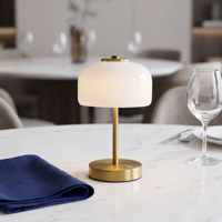 Lampe de table sans fil moderne en forme de champignon, lampe de bureau LED rechargeable 2000 mAh, veilleuse rétro tactile à intensité variable pour restaurant et chambre à coucher