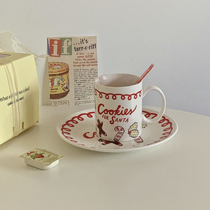 Tasse en céramique de style coréen Instagram, motif de Noël, bonhomme en pain d'épices, pour le petit-déjeuner à la maison, lait, jus, café - Product Image 2