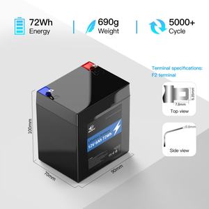 Melasta 6Ah 12V LiFePO4 baterai 3000 + siklus dalam baterai isi ulang Mini Lithium besi fosfat untuk UPS, mobil mainan, Alarm rumah - Product Image 4
