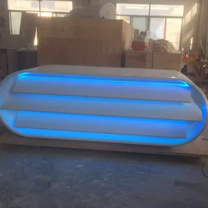 Customized logo Office building front artificial stone reception desk