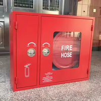 Armoire à double porte pour équipement de lutte contre l'incendie avec poudre sèche et enrouleur de tuyau d'incendie Armoires de rangement pour extincteurs