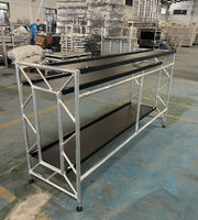 Table de DJ carrée portable avec structure en treillis pour spectacles sur scène, mariages et événements festifs, pliable en alliage d'aluminium