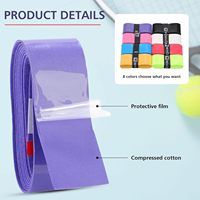 Bande antidérapante en PU pour raquette de tennis Pickleball Baseball Padel accessoires de surgrip de raquette de baseball avec logo personnalisé