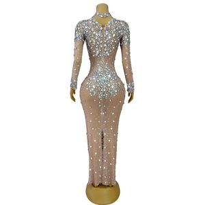 Vestido de Fiesta de Cumpleaños de Manga Larga con Pedrería, Vestido de Lujo para Cantante de <span class=keywords><strong>Casa</strong></span> de Espectáculos, Vestido Formal de Noche para Mujer - Product Image 3