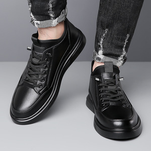 Zapatillas de Cuero Casuales de Negocios para Hombre, Tacón Bajo, Suela de Goma, Cómodas para Usar en la Oficina - Product Image 3