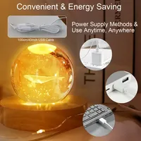 Vente en gros de lumière blanche chaude ronde et carrée Base de lampe à LED en bois Base de lampe à LED personnalisée pour veilleuse à LED 3d avec carte acrylique ABS